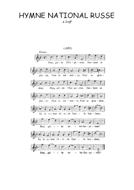 Téléchargez la partition de Hymne national russe en PDF